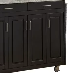 Create-a-Cart Black Kitchen Cart with Salt and Pepper Granite Top