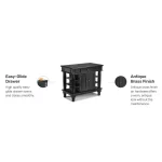Americana Black Kitchen Island With Storage