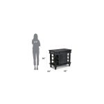 Americana Black Kitchen Island With Storage