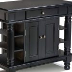 Americana Black Kitchen Island With Storage