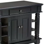 Americana Black Kitchen Island With Storage