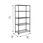 Black 5-Tier Steel Garage Storage Shelving Unit (36 in. W x 72 in. H x 18 in. D)