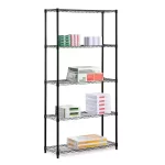 Black 5-Tier Steel Garage Storage Shelving Unit (36 in. W x 72 in. H x 18 in. D)
