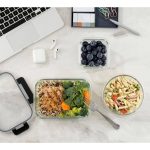 JoyFul 24-Piece Black Glass Storage Containers with Leakproof Lids Set