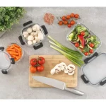 JoyFul 24-Piece Black Glass Storage Containers with Leakproof Lids Set