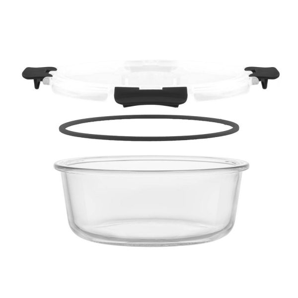 JoyFul 24-Piece Black Glass Storage Containers with Leakproof Lids Set