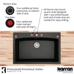 Drop-In Quartz Composite 33 in. 1-Hole Single Bowl Kitchen Sink in Black