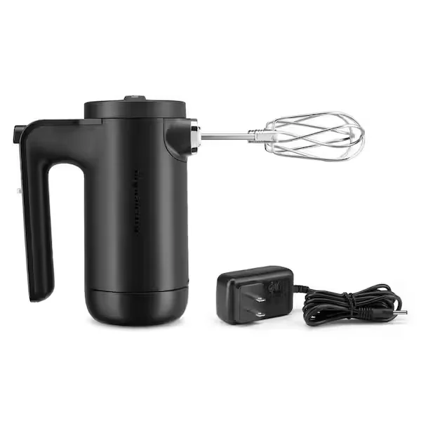 Cordless 7-Speed Black Matte Hand Mixer