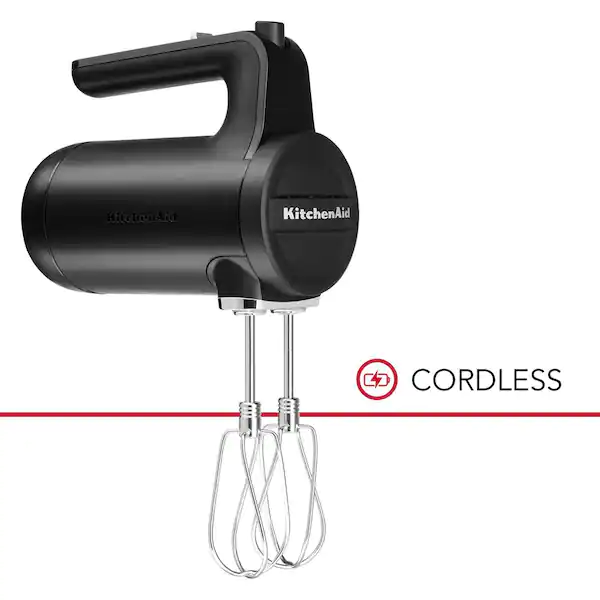 Cordless 7-Speed Black Matte Hand Mixer