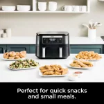 Foodi 6 qt. 5 in-1 2-Basket Black Air Fryer with DualZone Technology DZ090