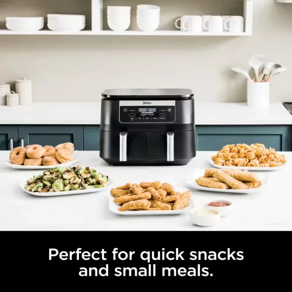 Foodi 6 qt. 5 in-1 2-Basket Black Air Fryer with DualZone Technology DZ090