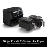Foodi 6 qt. 5 in-1 2-Basket Black Air Fryer with DualZone Technology DZ090