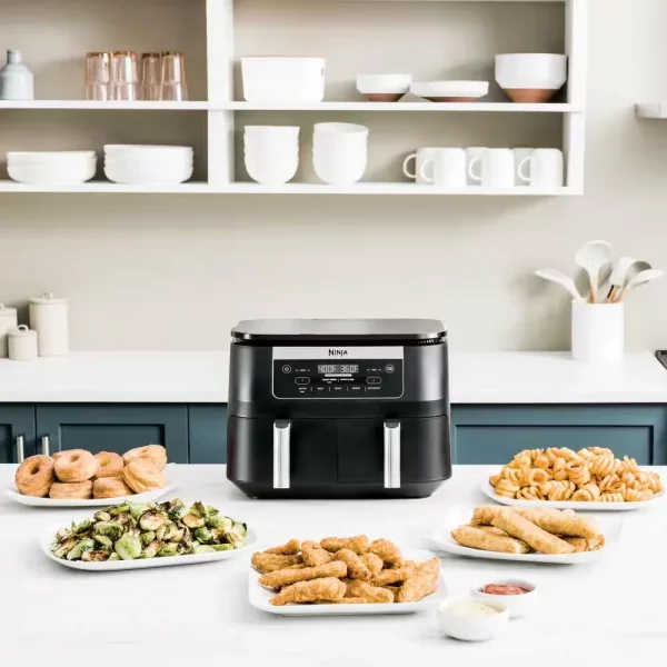Foodi 6 qt. 5 in-1 2-Basket Black Air Fryer with DualZone Technology DZ090