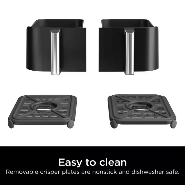 Foodi 6 qt. 5 in-1 2-Basket Black Air Fryer with DualZone Technology DZ090