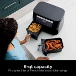 Foodi 6 qt. 5 in-1 2-Basket Black Air Fryer with DualZone Technology DZ090