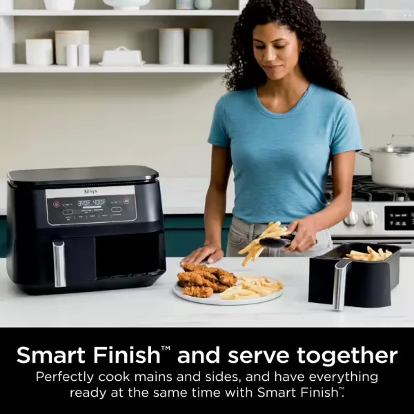 Foodi 6 qt. 5 in-1 2-Basket Black Air Fryer with DualZone Technology DZ090