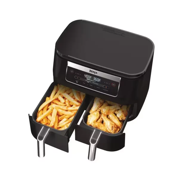 Foodi 6 qt. 5 in-1 2-Basket Black Air Fryer with DualZone Technology DZ090