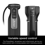 Foodi Power Mixer System, 5-Speed Black Immersion Blender and Hand Mixer CI101