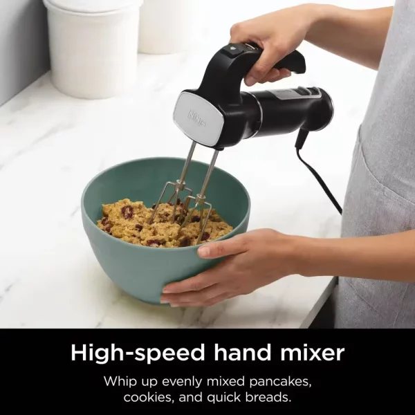 Foodi Power Mixer System, 5-Speed Black Immersion Blender and Hand Mixer CI101