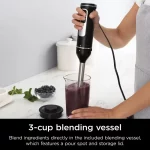 Foodi Power Mixer System, 5-Speed Black Immersion Blender and Hand Mixer CI101