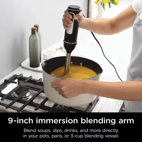 Foodi Power Mixer System, 5-Speed Black Immersion Blender and Hand Mixer CI101