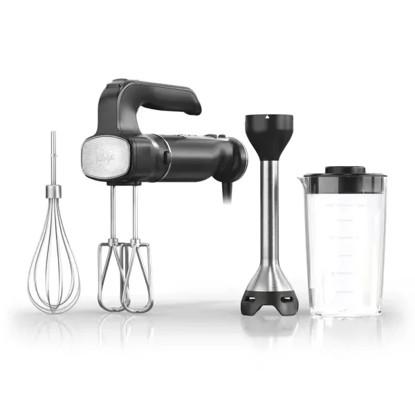 Foodi Power Mixer System, 5-Speed Black Immersion Blender and Hand Mixer CI101