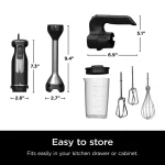 Foodi Power Mixer System, 5-Speed Black Immersion Blender and Hand Mixer CI101