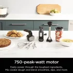 Foodi Power Mixer System, 5-Speed Black Immersion Blender and Hand Mixer CI101