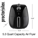 5.2 Qt. Black Air Fryer with 60-Minute Timer
