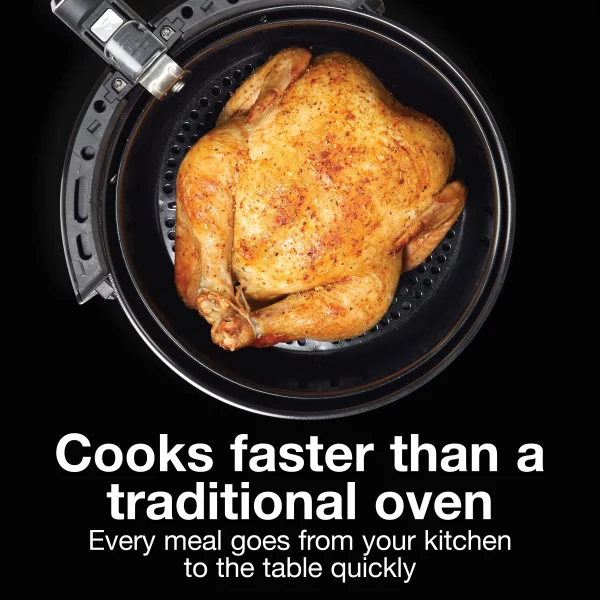 5.2 Qt. Black Air Fryer with 60-Minute Timer