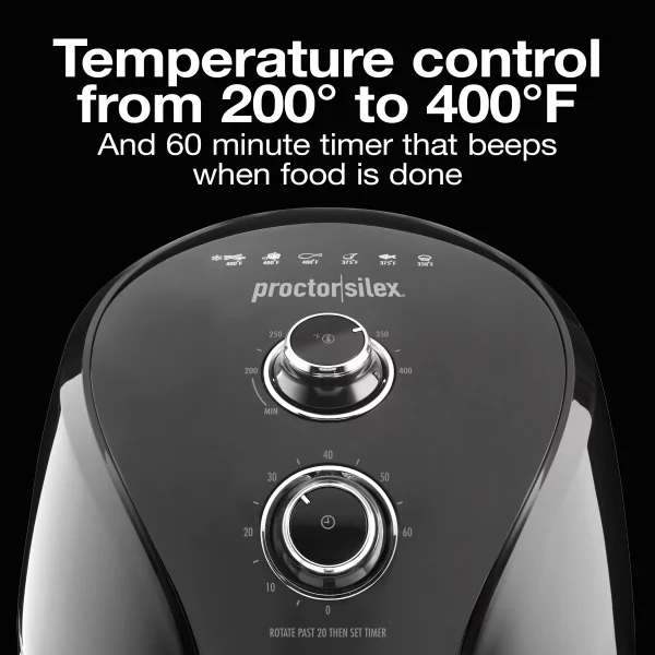 5.2 Qt. Black Air Fryer with 60-Minute Timer