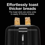 700-Watt 2-Slice Black Wide Slot Toaster