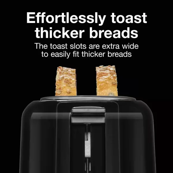 700-Watt 2-Slice Black Wide Slot Toaster