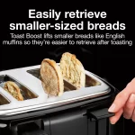 4-Slice Black Wide Slot Toaster with Crumb Tray and Automatic Shut-Off