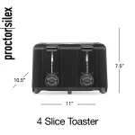 4-Slice Black Wide Slot Toaster with Crumb Tray and Automatic Shut-Off