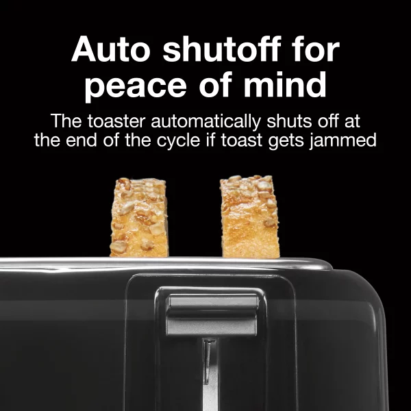4-Slice Black Wide Slot Toaster with Crumb Tray and Automatic Shut-Off