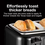4-Slice Black Wide Slot Toaster with Crumb Tray and Automatic Shut-Off