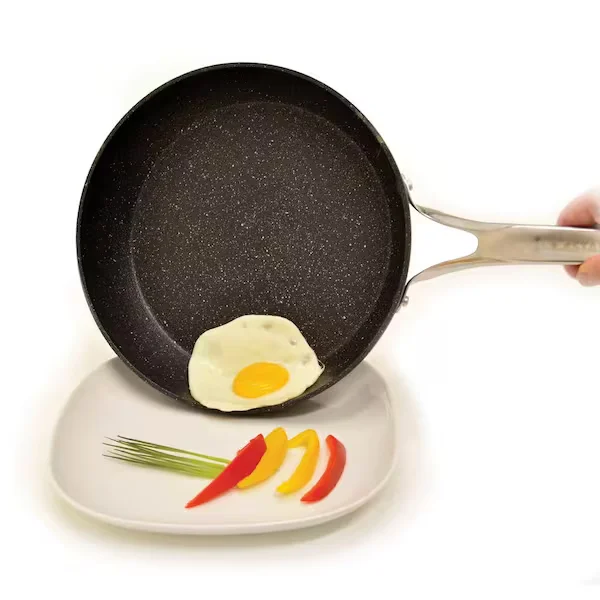 The Rock 12 in. Aluminum Nonstick Frying Pan in Black Speckle
