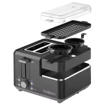 Breakfast Station 2-Slice Black Wide Slot Toaster with Removable Crumb Tray