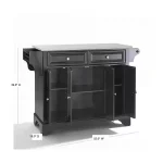 Lafayette Black Kitchen Island with Stainless Steel Top