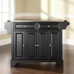 Lafayette Black Kitchen Island with Stainless Steel Top