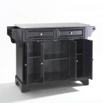 Lafayette Black Kitchen Island with Stainless Steel Top