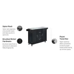 Dolly Madison Black Kitchen Cart with Stainless Top