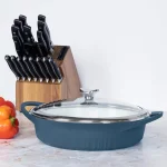 4 Qt. Cast Aluminum Braiser with Lid Blue