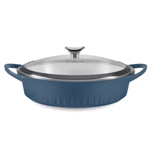 4 Qt. Cast Aluminum Braiser with Lid Blue