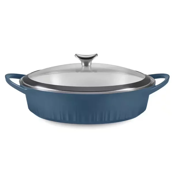 4 Qt. Cast Aluminum Braiser with Lid Blue
