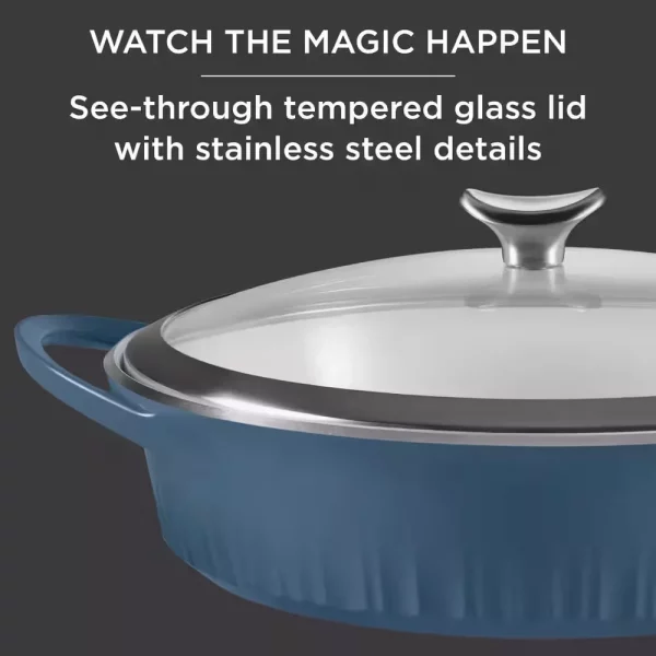 4 Qt. Cast Aluminum Braiser with Lid Blue