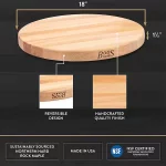 Block 18 in. x 18 in. Round Maple Wood Edge Grain Reversible Cutting Board