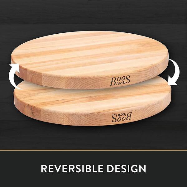 Block 18 in. x 18 in. Round Maple Wood Edge Grain Reversible Cutting Board