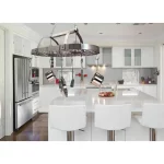 2-Light Brushed Nickel Kitchen Pot Rack Light with Hooks